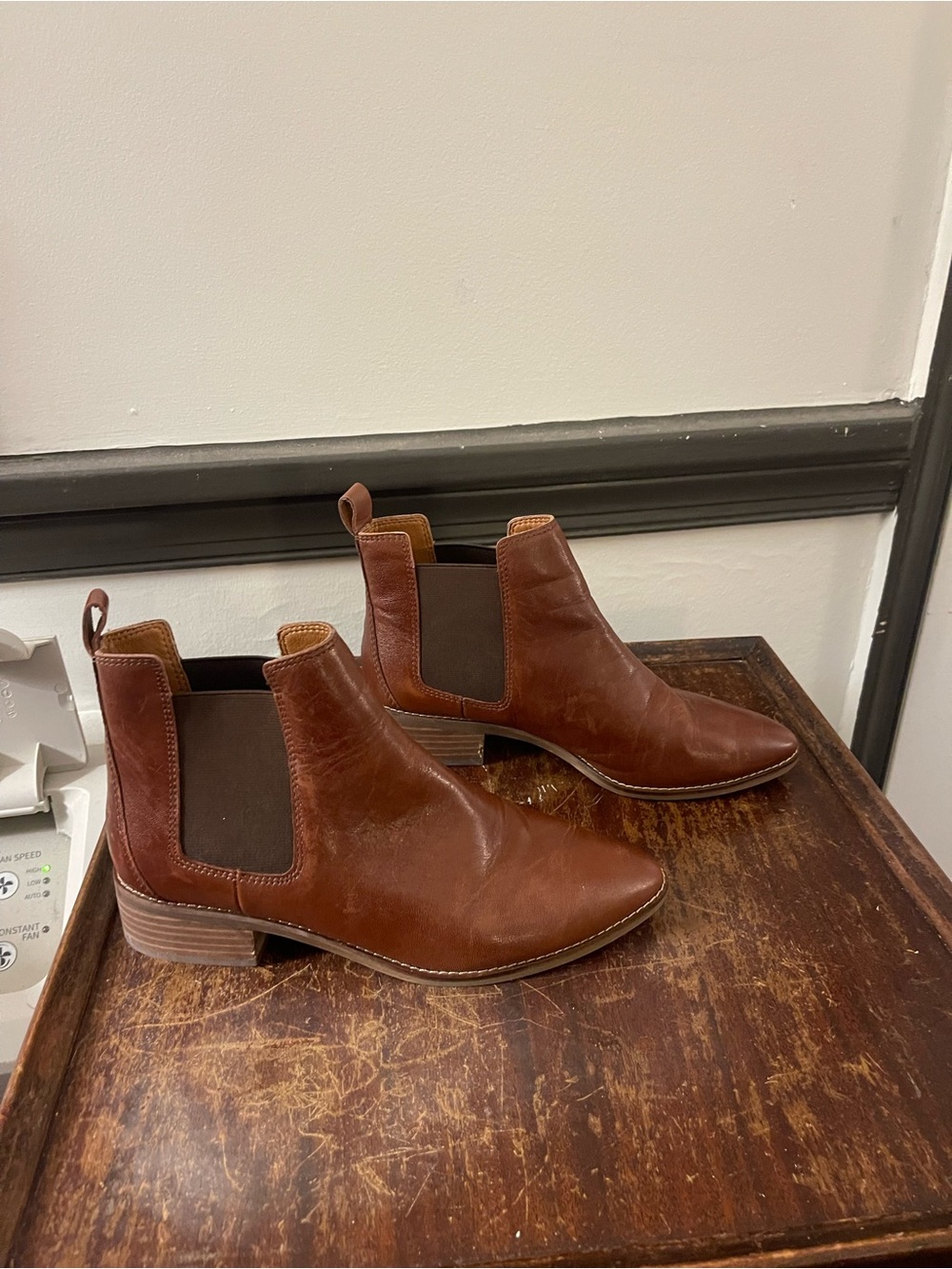 Lucky Brand Brown Leather Chelsea Boots, Classic Slip-On Style - Size 9M